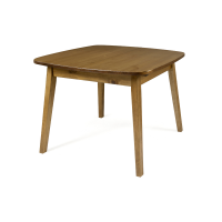 Mesa extensível de madeira no acabamento marrom carvalho amadeirado / Coleção Bossa Nova